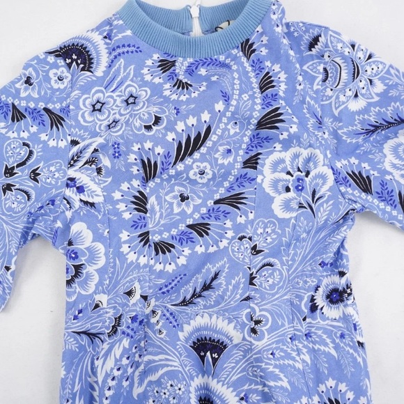 NWT [Etro] Milano Floral & Paisley Print Zip-Up Woven Shirt Dress Girls Size 6 - Picture 4 of 15